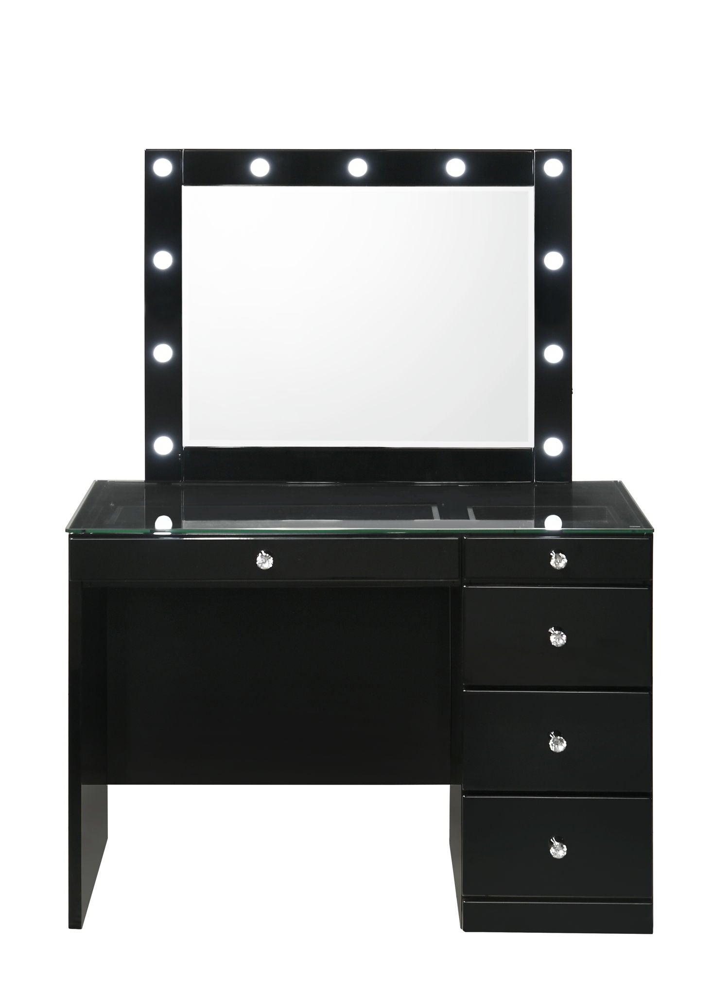 Morgan - Vanity Desk With Glass Top, Led Mirror & Stool - Urban Living Furniture (Los Angeles, CA)