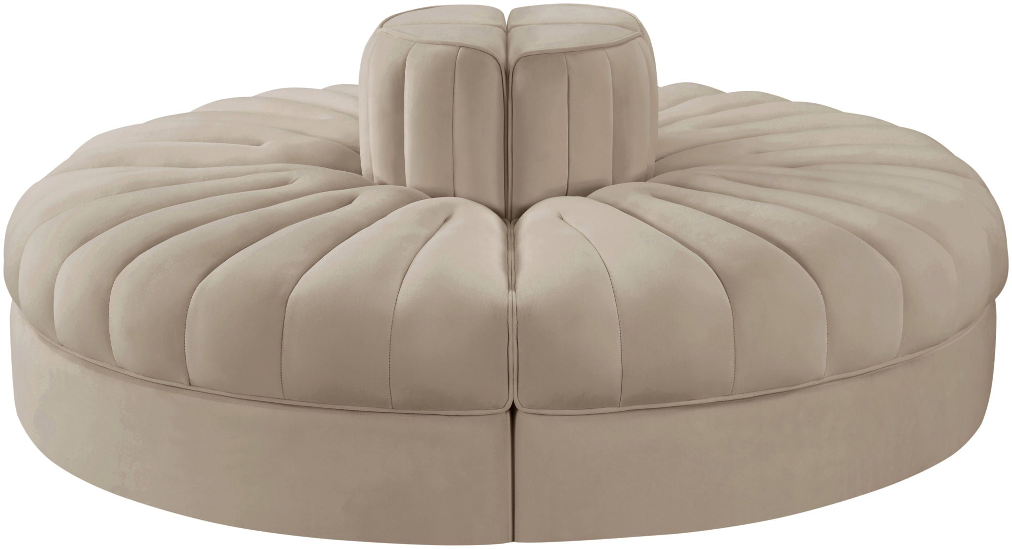 Rummi - Round Velvet Performance Fabric Upholstered 4 Piece Modular Sofa - Urban Living Furniture (Los Angeles, CA)