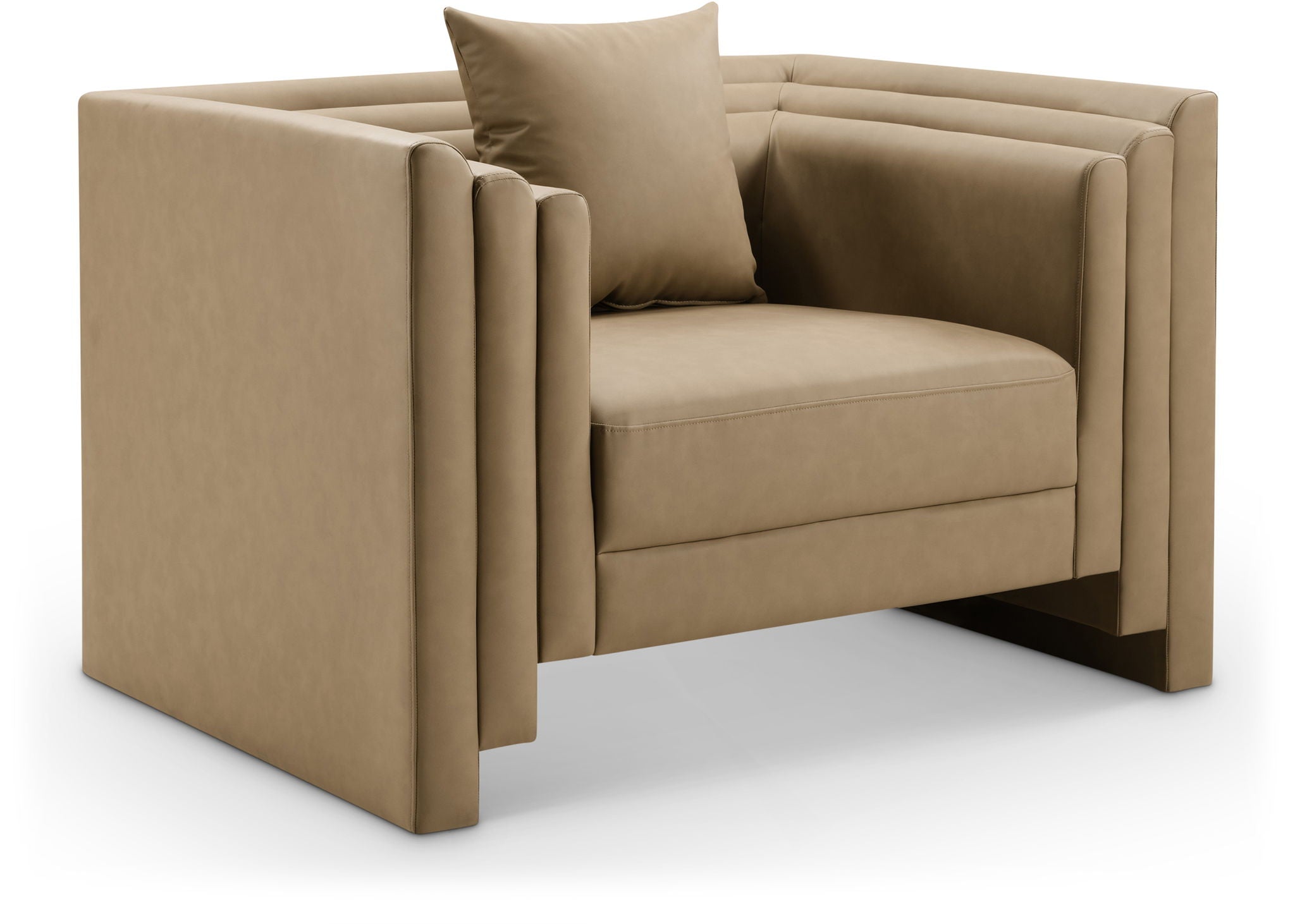 Everett - Vegan Leather Upholstered Chair - Tan - Urban Living Furniture (Los Angeles, CA)
