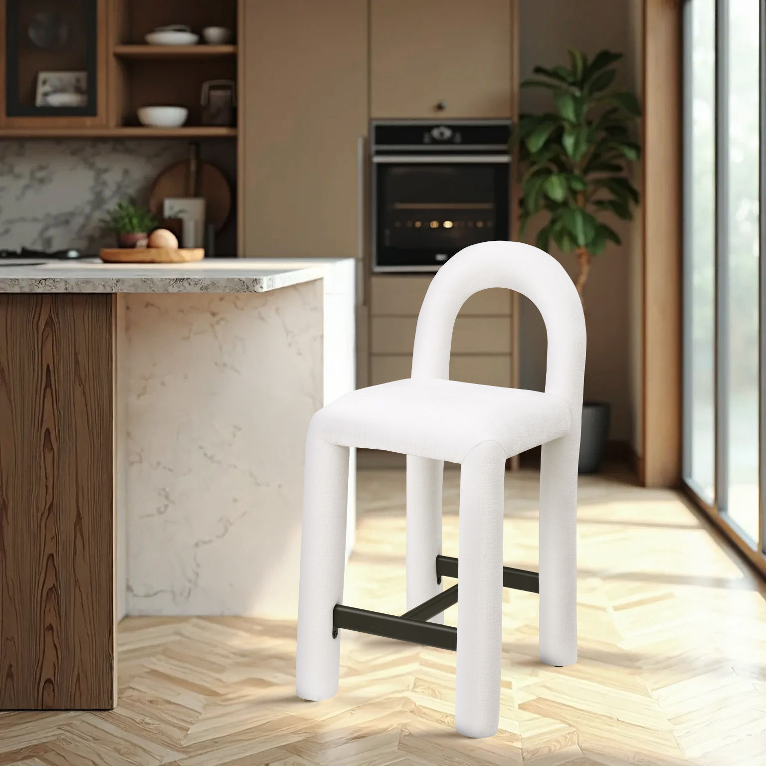 Amari - Chenille Fabric Stool - Urban Living Furniture (Los Angeles, CA)