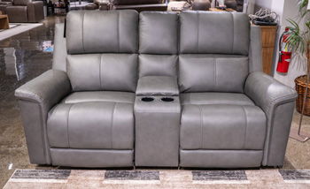 Bleckley - Anchor - Power Reclining Loveseat With Console / Adjustable Headrest