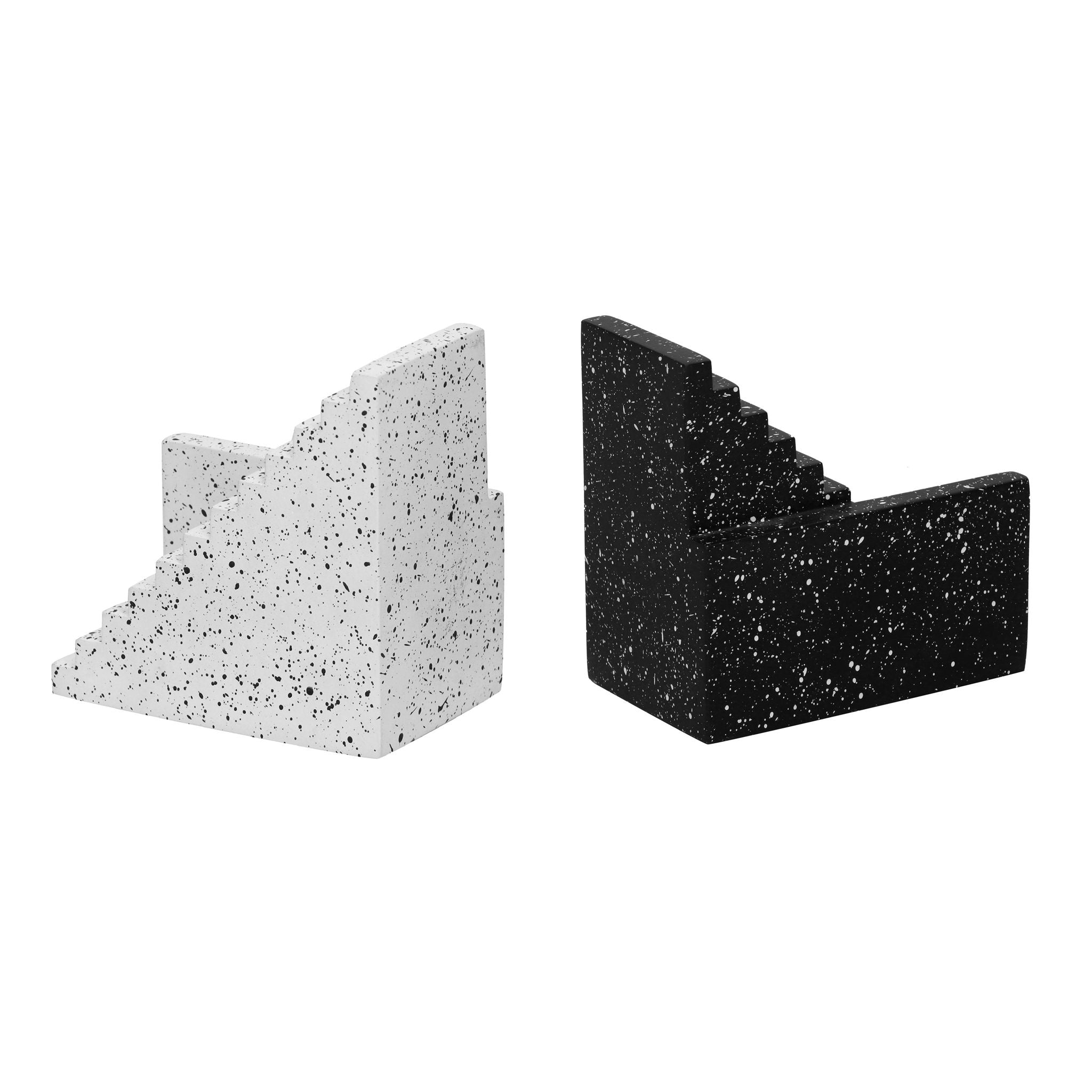 Gabby - Stairway Bookends - Speckled Black And White - Urban Living Furniture (Los Angeles, CA)