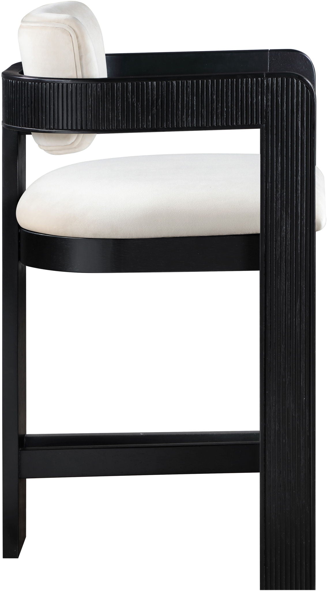 Sacha - Velvet Stool With Black Base - Urban Living Furniture (Los Angeles, CA)