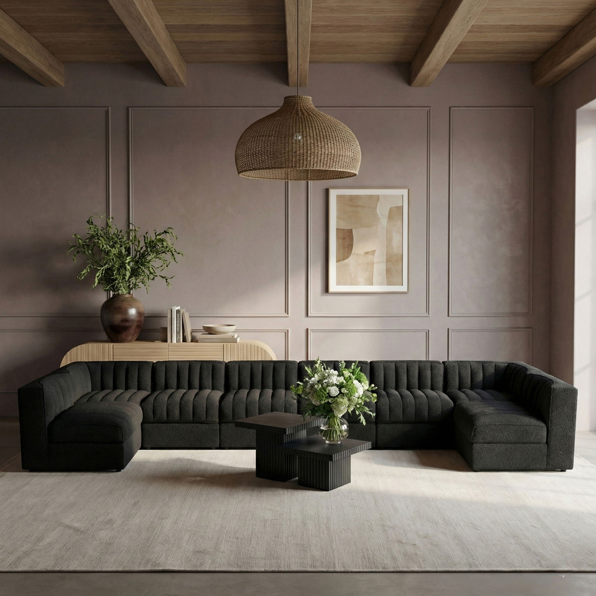 Rummi - Velvet Performance Fabric Upholstered 8 Piece Modular Sectional (With 2 Corner Chairs) - Urban Living Furniture (Los Angeles, CA)