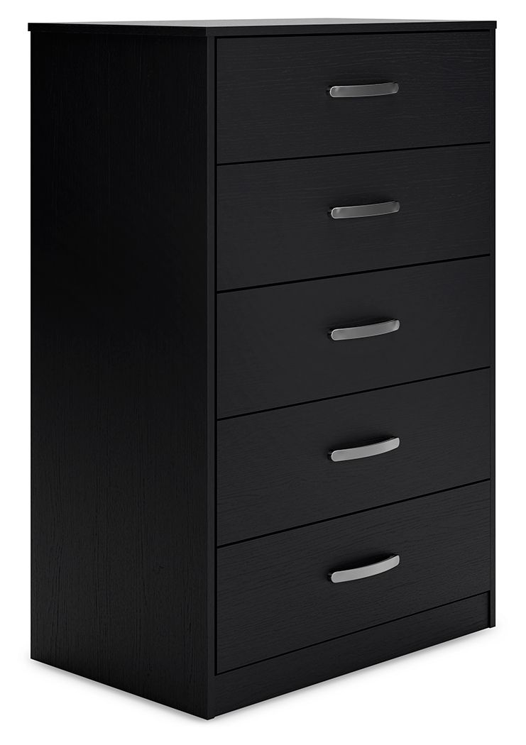Finch - Black - Five Drawer Chest - 46" Height - Urban Living Furniture (Los Angeles, CA)