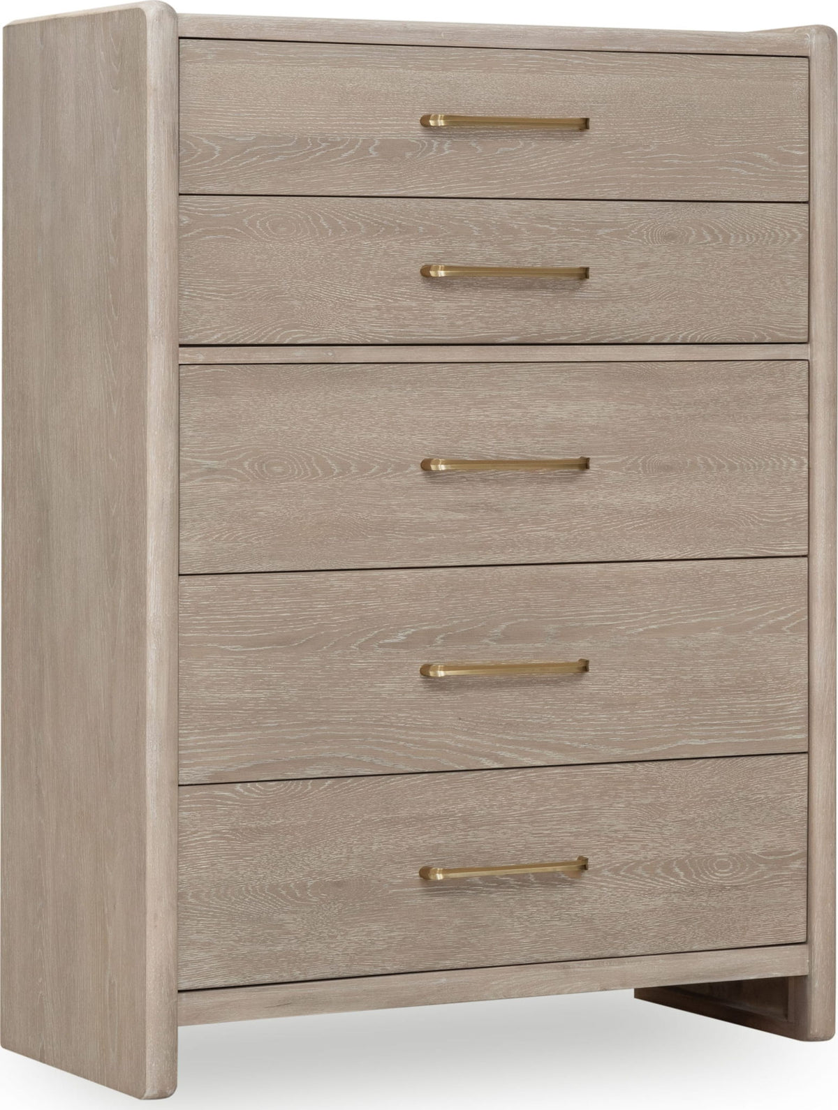 Gardenia - Five Drawer Oak Wood Chest - Chai