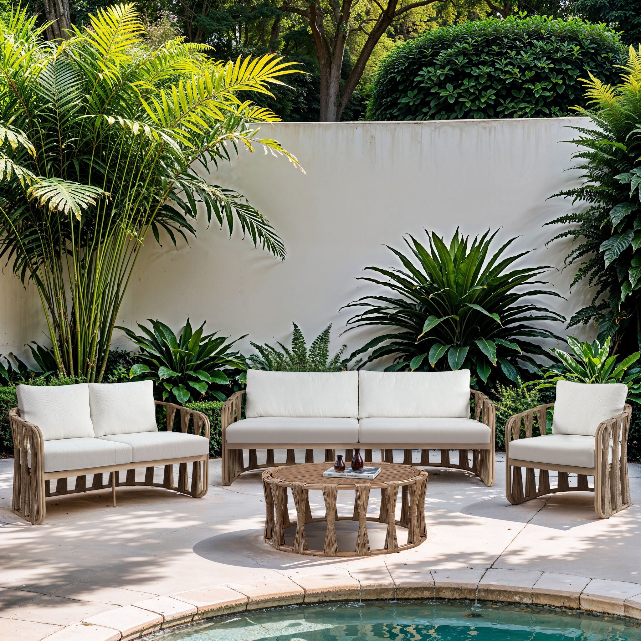 San Pietro - Aluminum Outdoor Patio Coffee Table - Natural - Urban Living Furniture (Los Angeles, CA)
