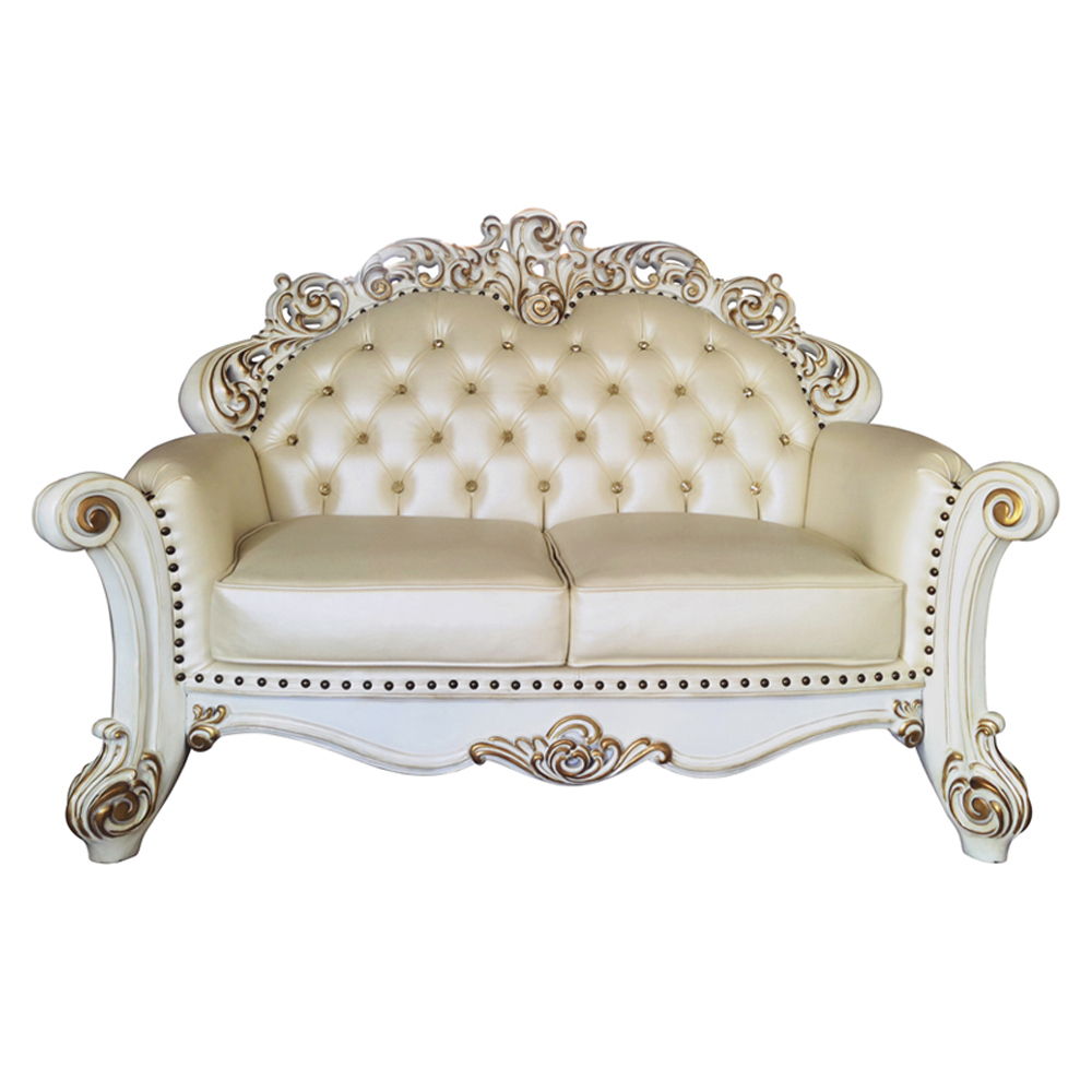 Vendome - Loveseat With 3 Pillows - Champagne Synthetic Leather & Antique Pearl - Urban Living Furniture (Los Angeles, CA)