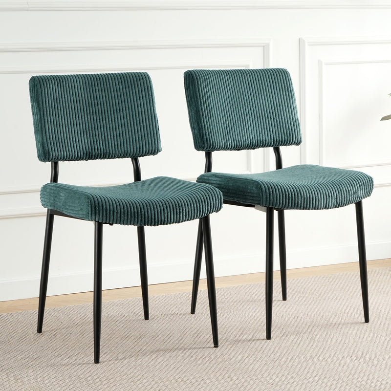 Modern Upholstered Dining Chair With Metal Legs