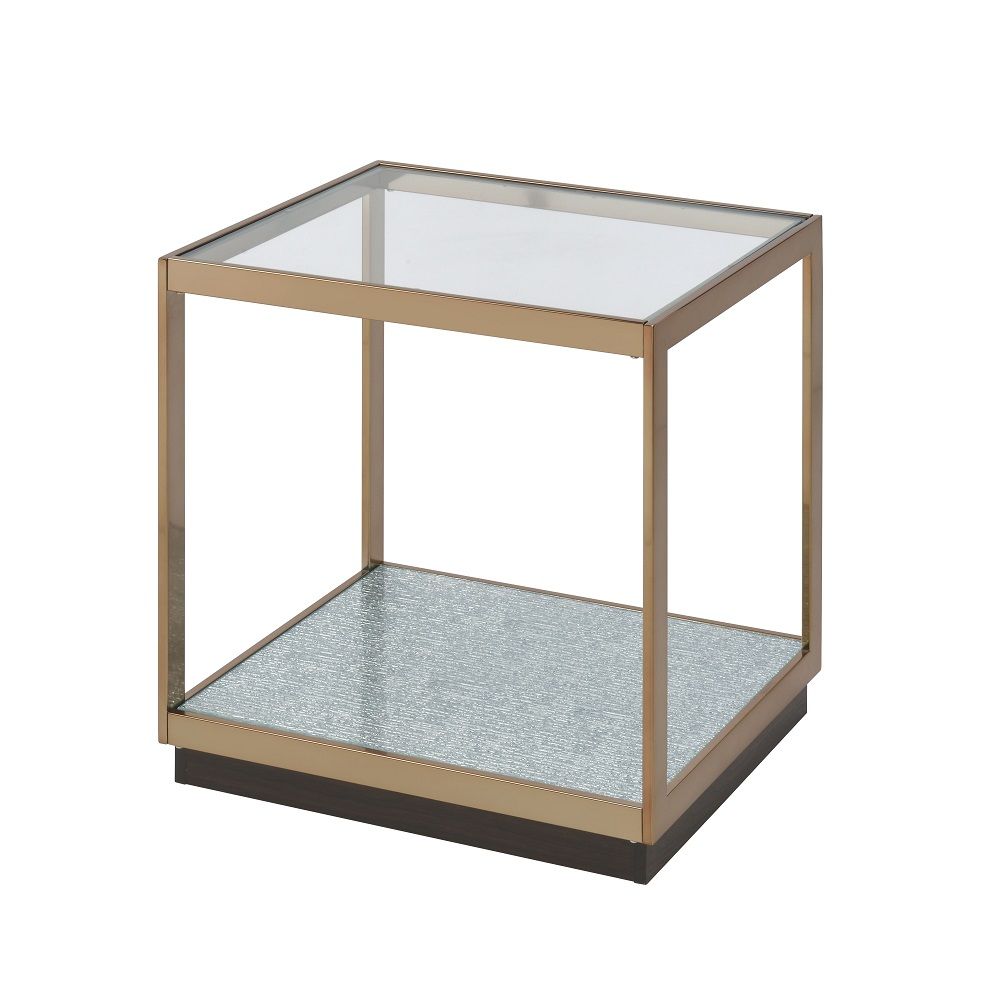 Kaia - End Table - Glass & Gold - Urban Living Furniture (Los Angeles, CA)
