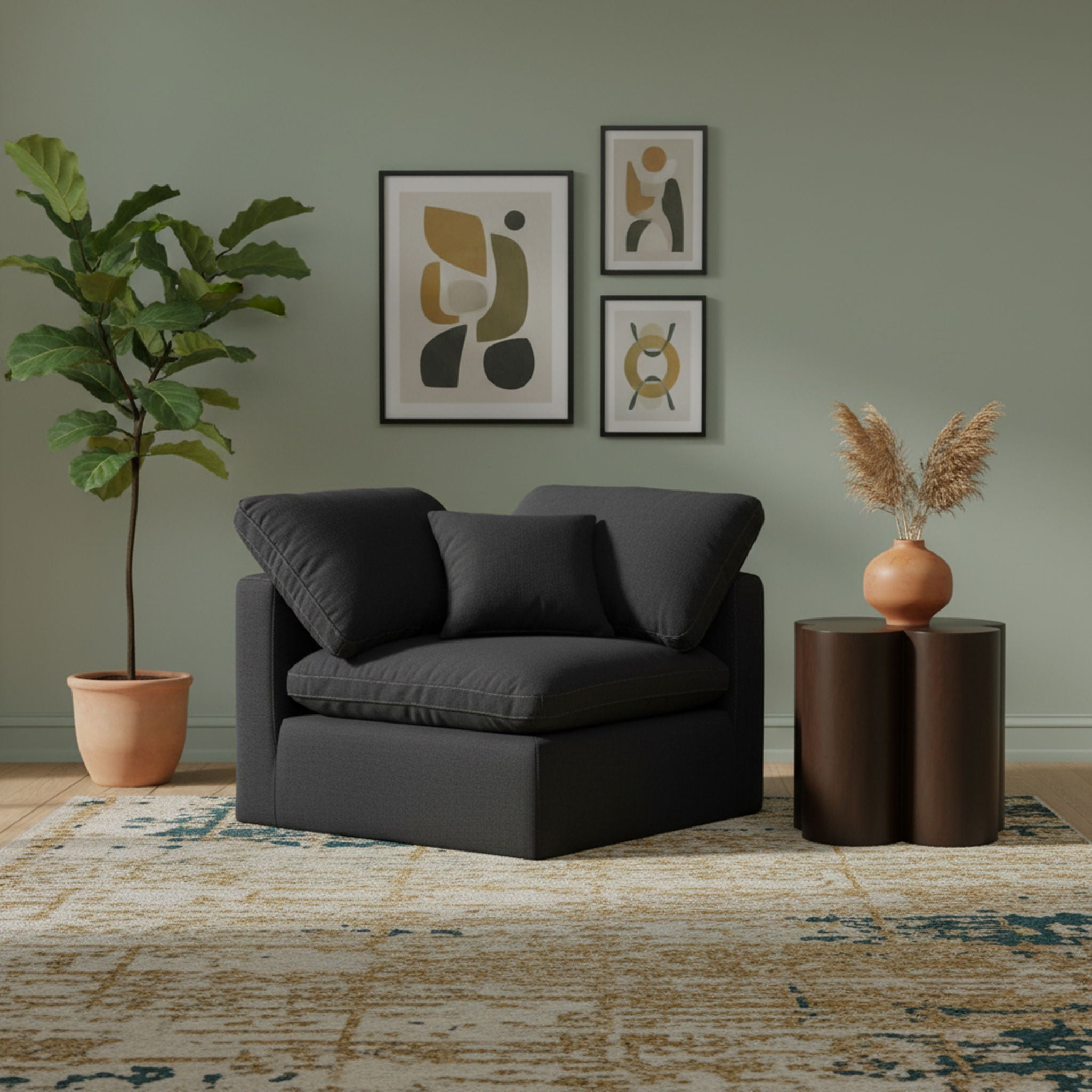 Indulge - Linen Corner Chair - Urban Living Furniture (Los Angeles, CA)