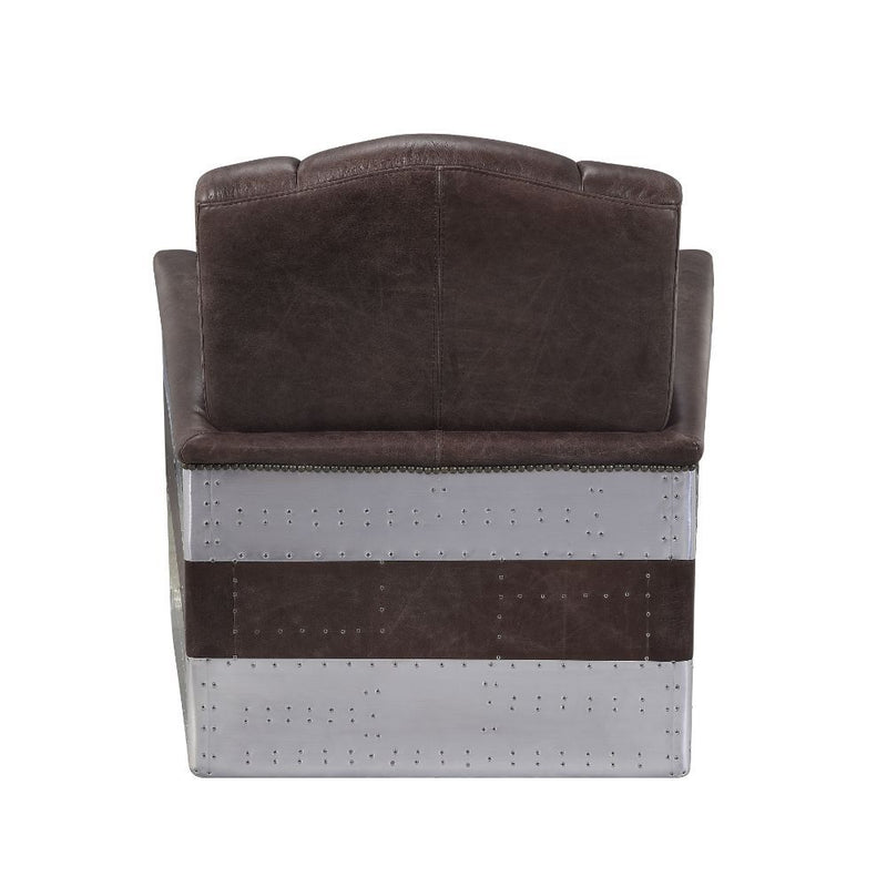 Brancaster - Accent Chair - Retro Brown Top Grain Leather & Aluminum - 35" - Urban Living Furniture (Los Angeles, CA)