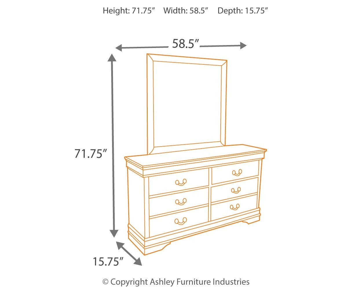Alisdair - Dresser, Mirror, Sleigh Bed - Urban Living Furniture (Los Angeles, CA)
