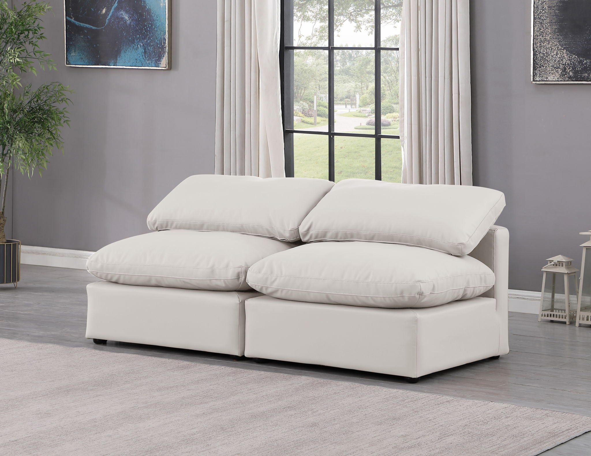 Indulge - Faux Leather 2 Seat Modular Armless Sofa - Urban Living Furniture (Los Angeles, CA)