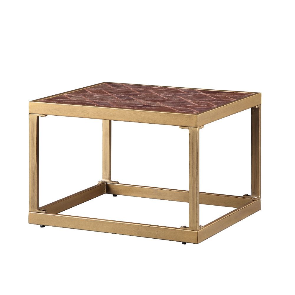 Genevieve - End Table - Retro Brown Top Grain Leather - Urban Living Furniture (Los Angeles, CA)