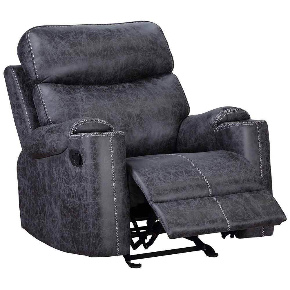 Hirah - Motion Glider Recliner - Dark Gray Polish Microfiber - Urban Living Furniture (Los Angeles, CA)