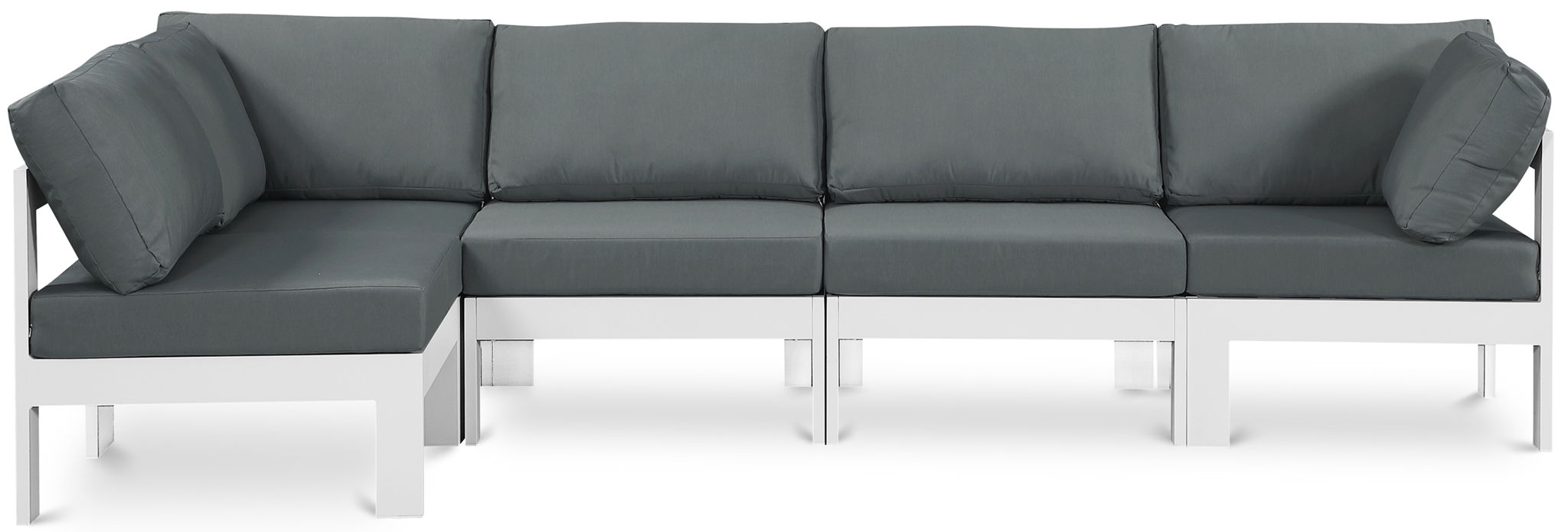 Nizuc - Outdoor Patio 5 Piece Modular Sectional With White Frame - Urban Living Furniture (Los Angeles, CA)