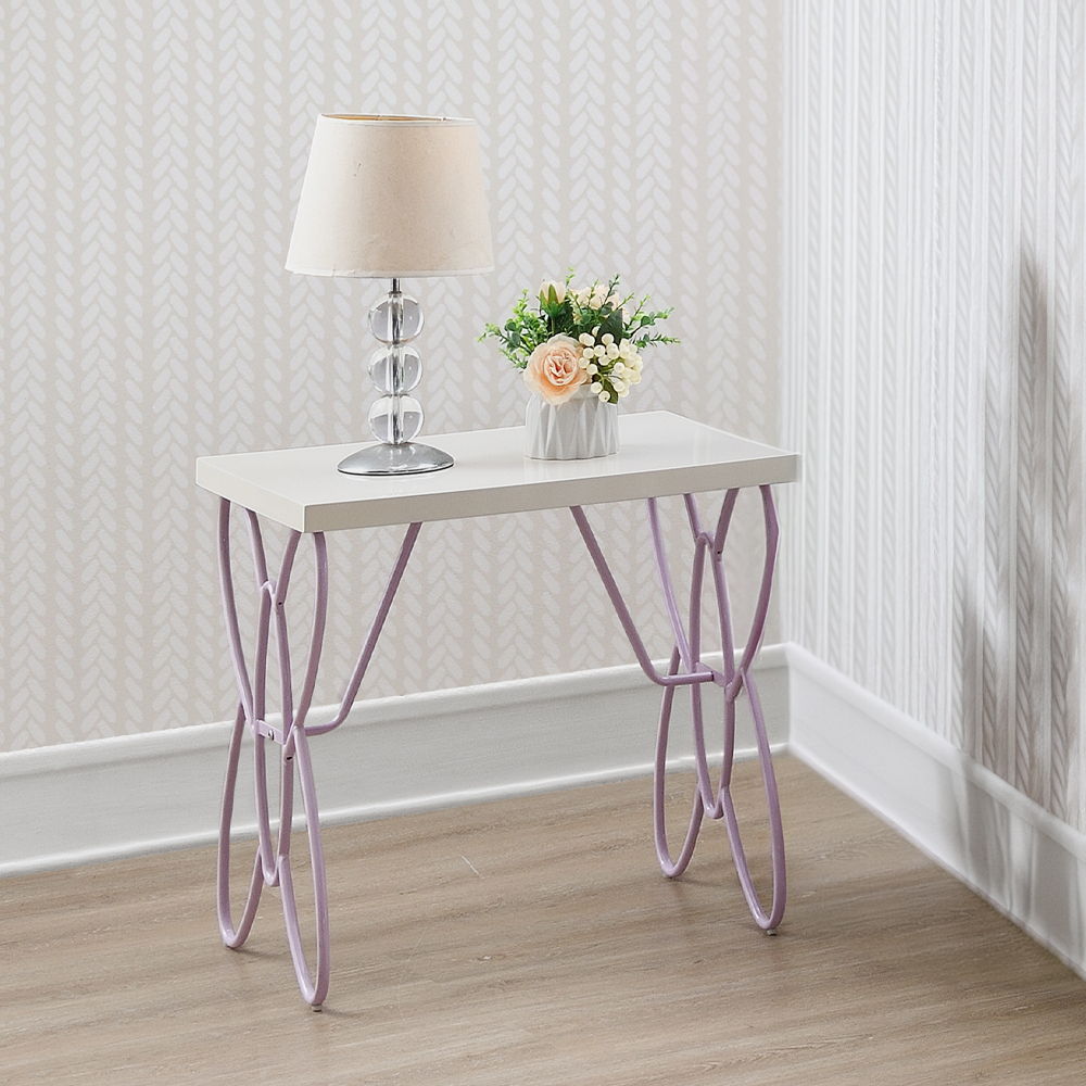 Priya II - Nightstand - White & Light Synthetic Leather Rple - Urban Living Furniture (Los Angeles, CA)