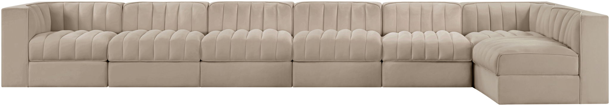 Rummi - Velvet Performance Fabric Upholstered 7 Piece Modular Sectional, L-Shaped (Right) - Urban Living Furniture (Los Angeles, CA)