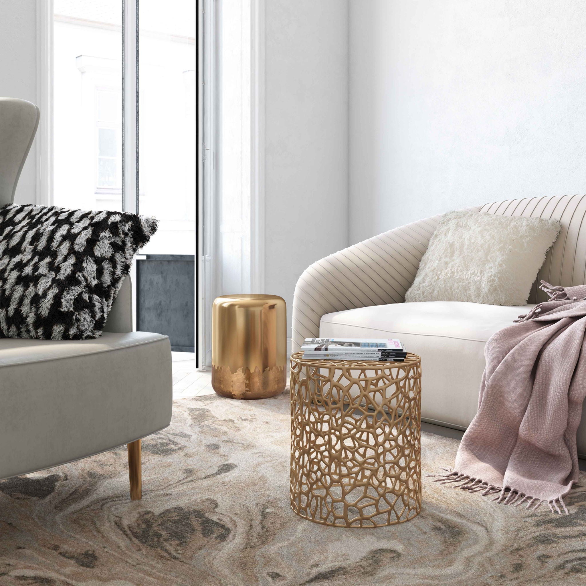 Sophia - Side Table - Gold - Urban Living Furniture (Los Angeles, CA)