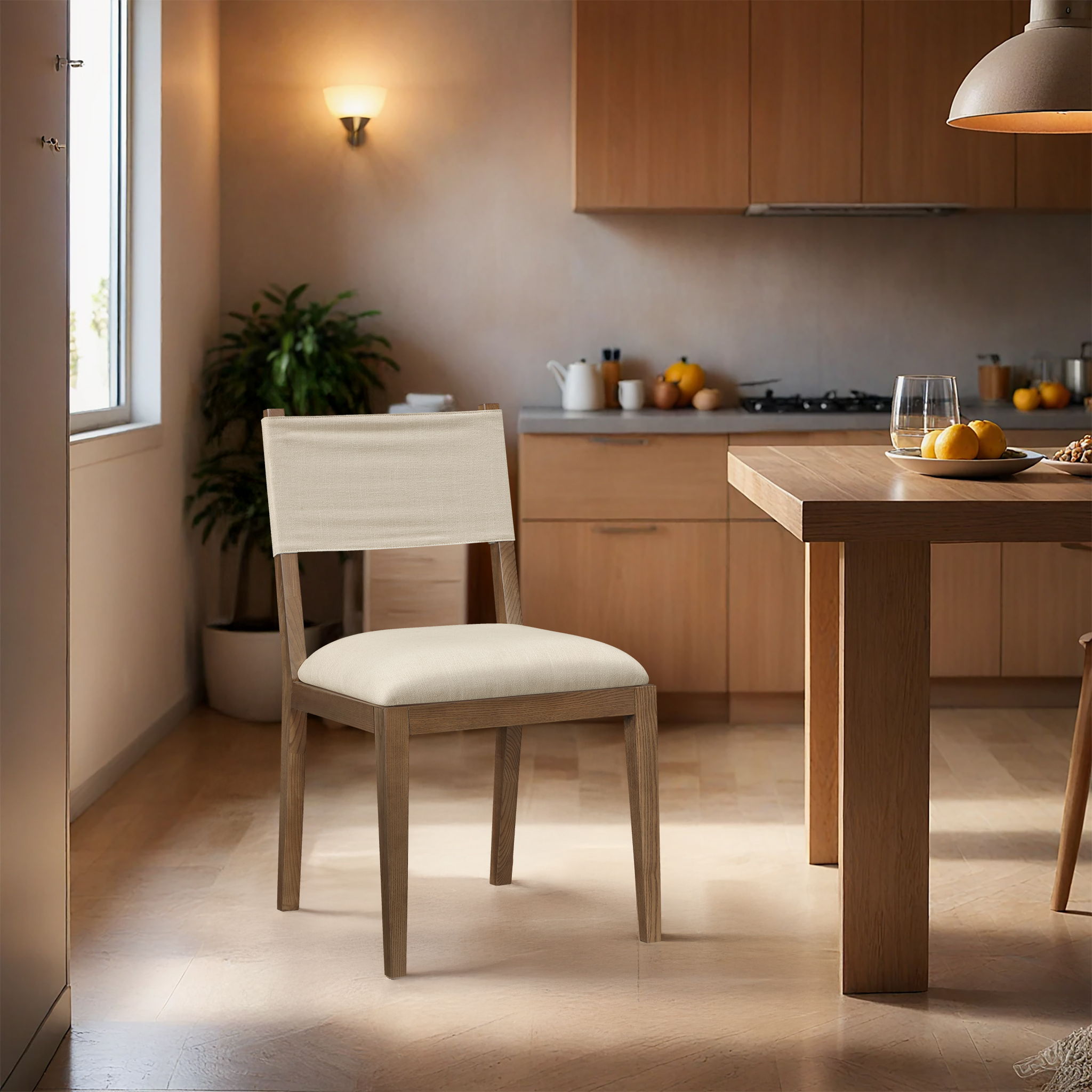 Avon - Linen Textured Performance Fabric Upholstered Dining Side Chair (Set of 2) - Urban Living Furniture (Los Angeles, CA)