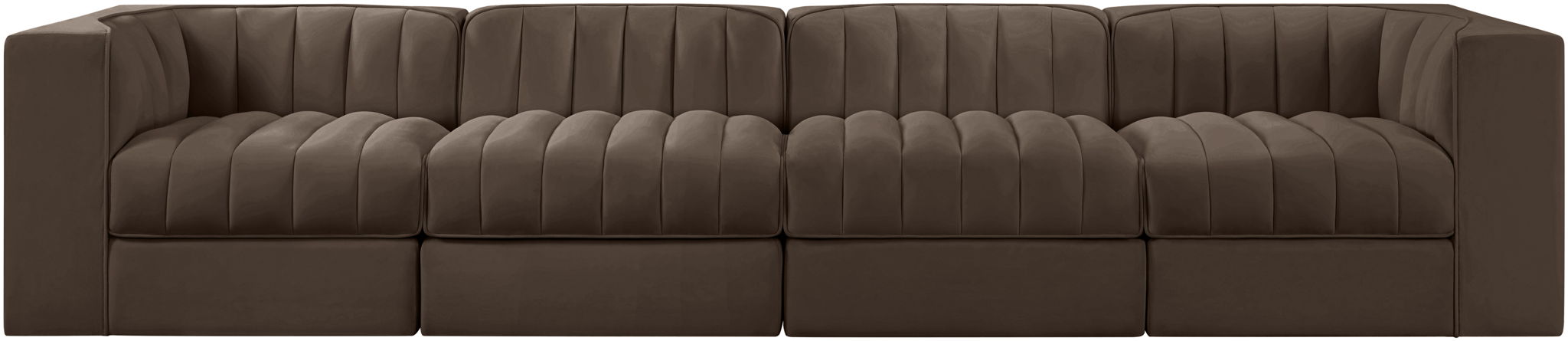 Rummi - Velvet Performance Fabric Upholstered 4 Piece Modular Sofa - Urban Living Furniture (Los Angeles, CA)
