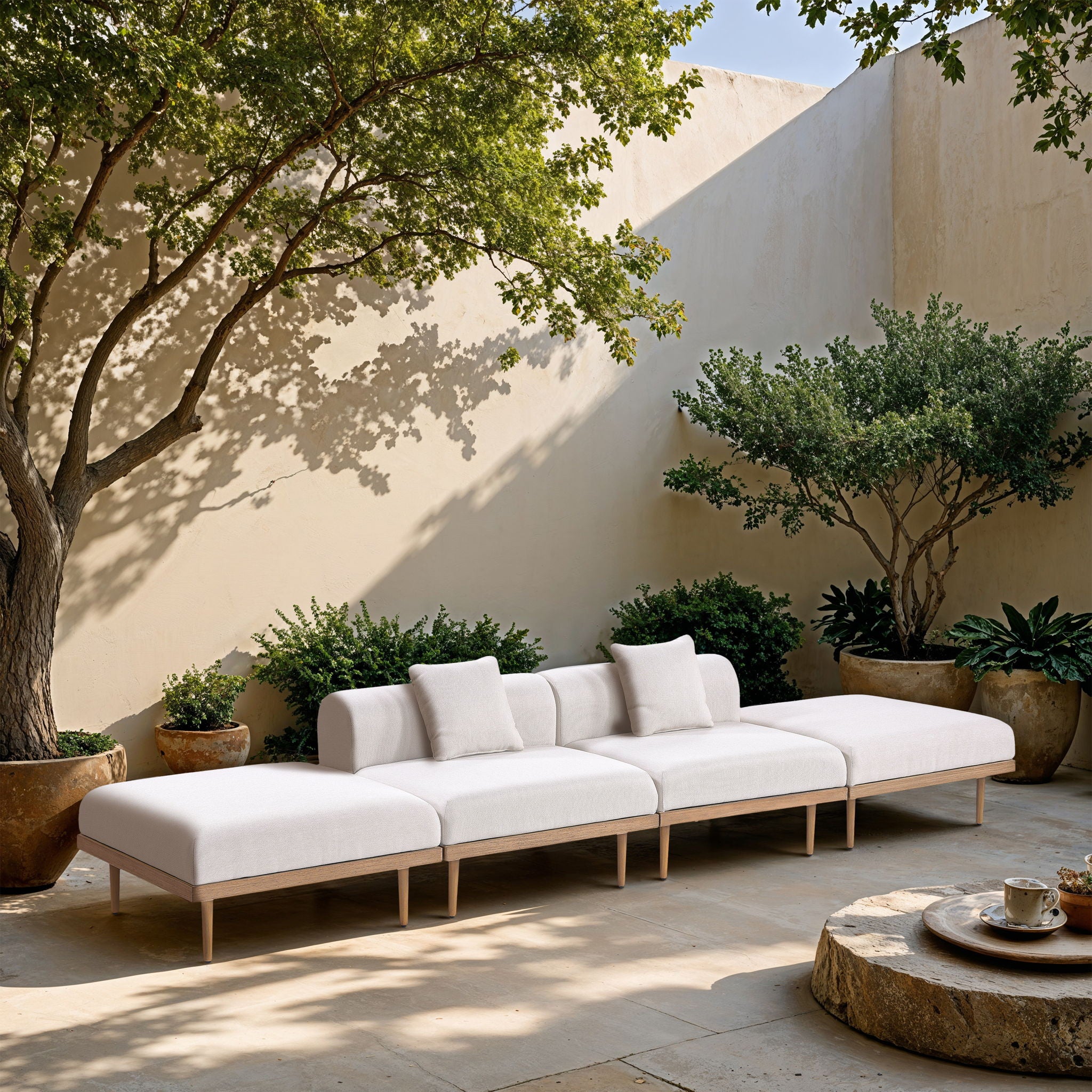 Laguna - 4 Piece 142" Outdoor Patio Armless Modular Sofa With 2 Backless Seats - Urban Living Furniture (Los Angeles, CA)