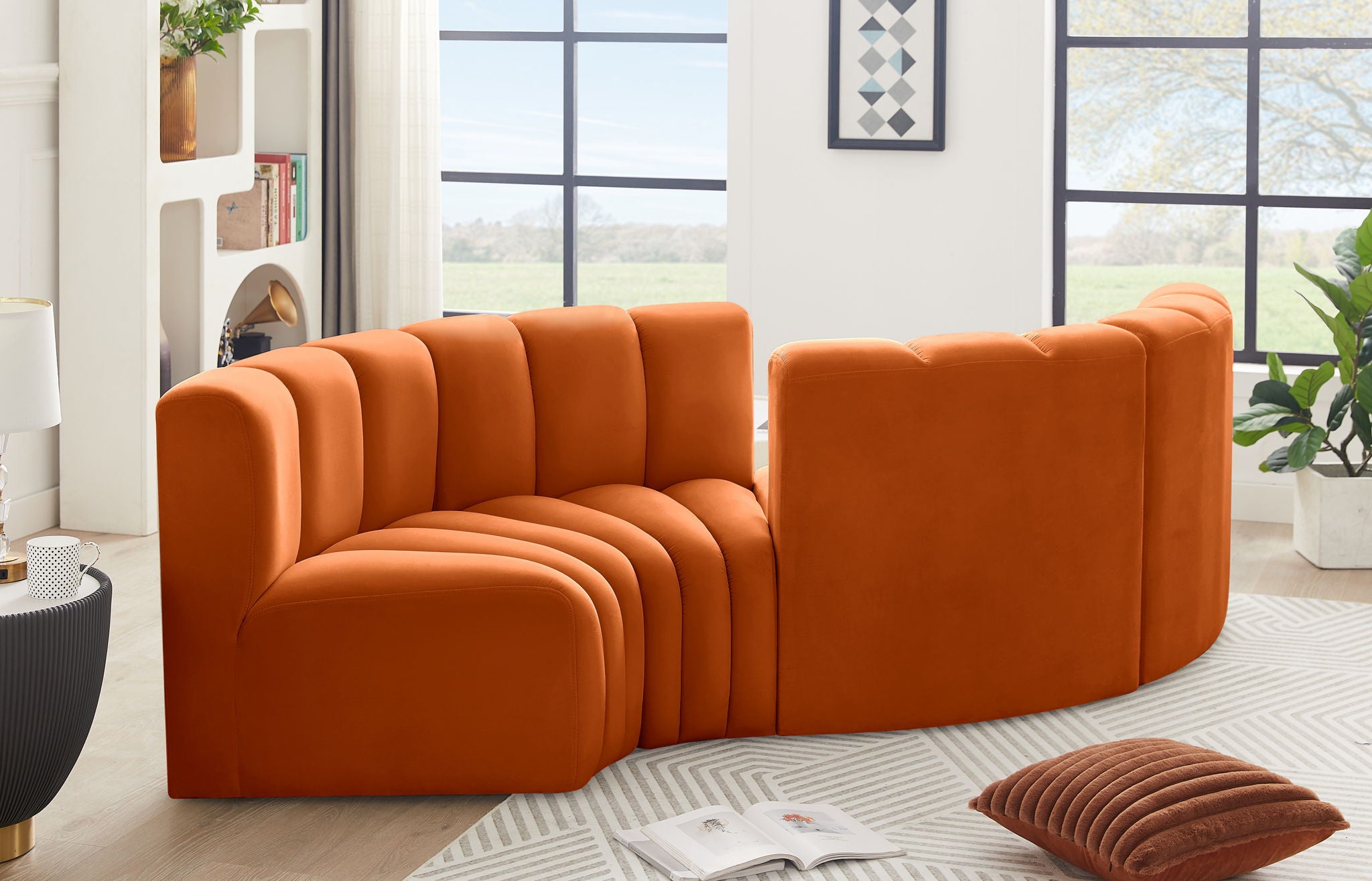 Arc - Velvet 4 Piece Curved Modular Sofa - Urban Living Furniture (Los Angeles, CA)