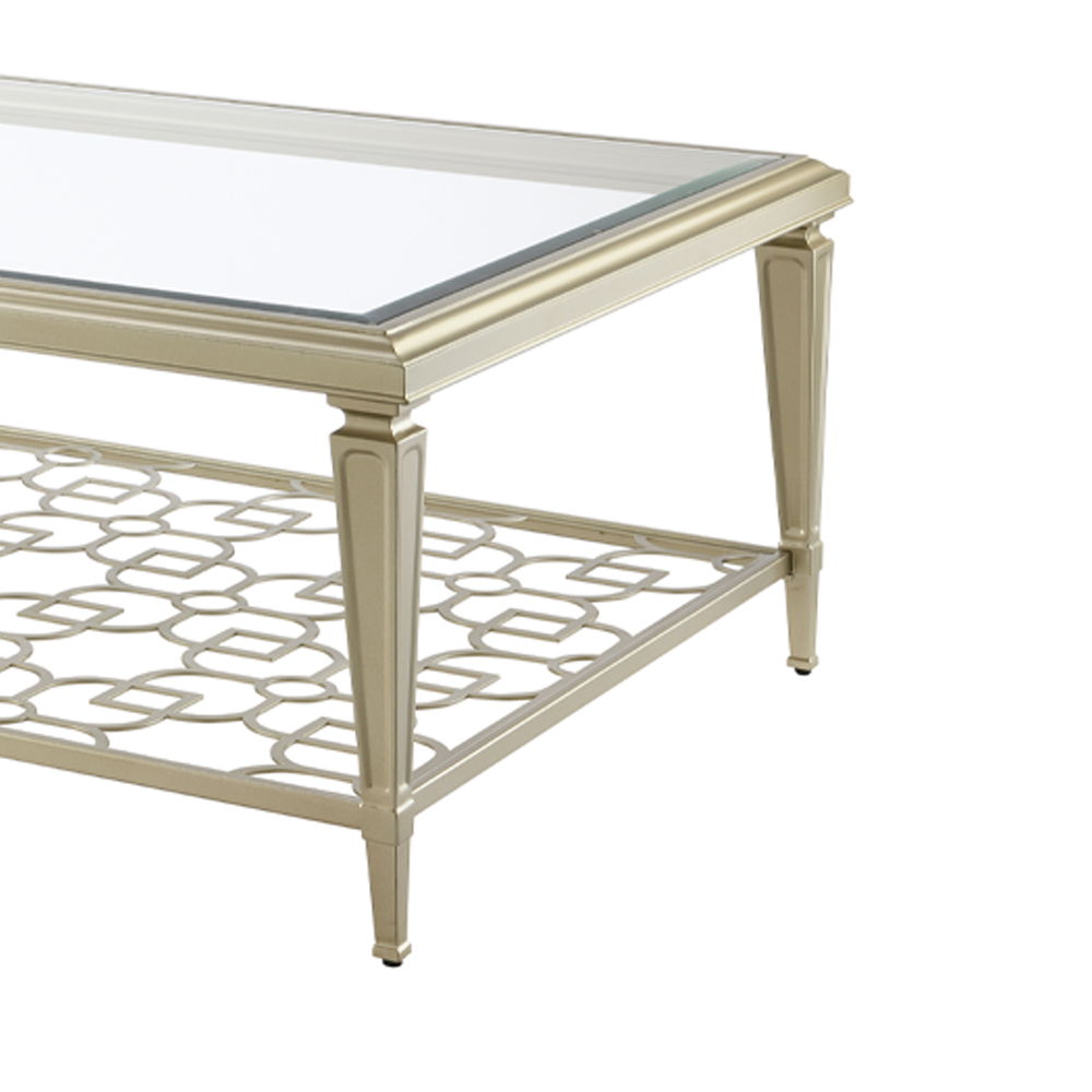 Zaba - Coffee Table - Glass Top & Silver - Urban Living Furniture (Los Angeles, CA)