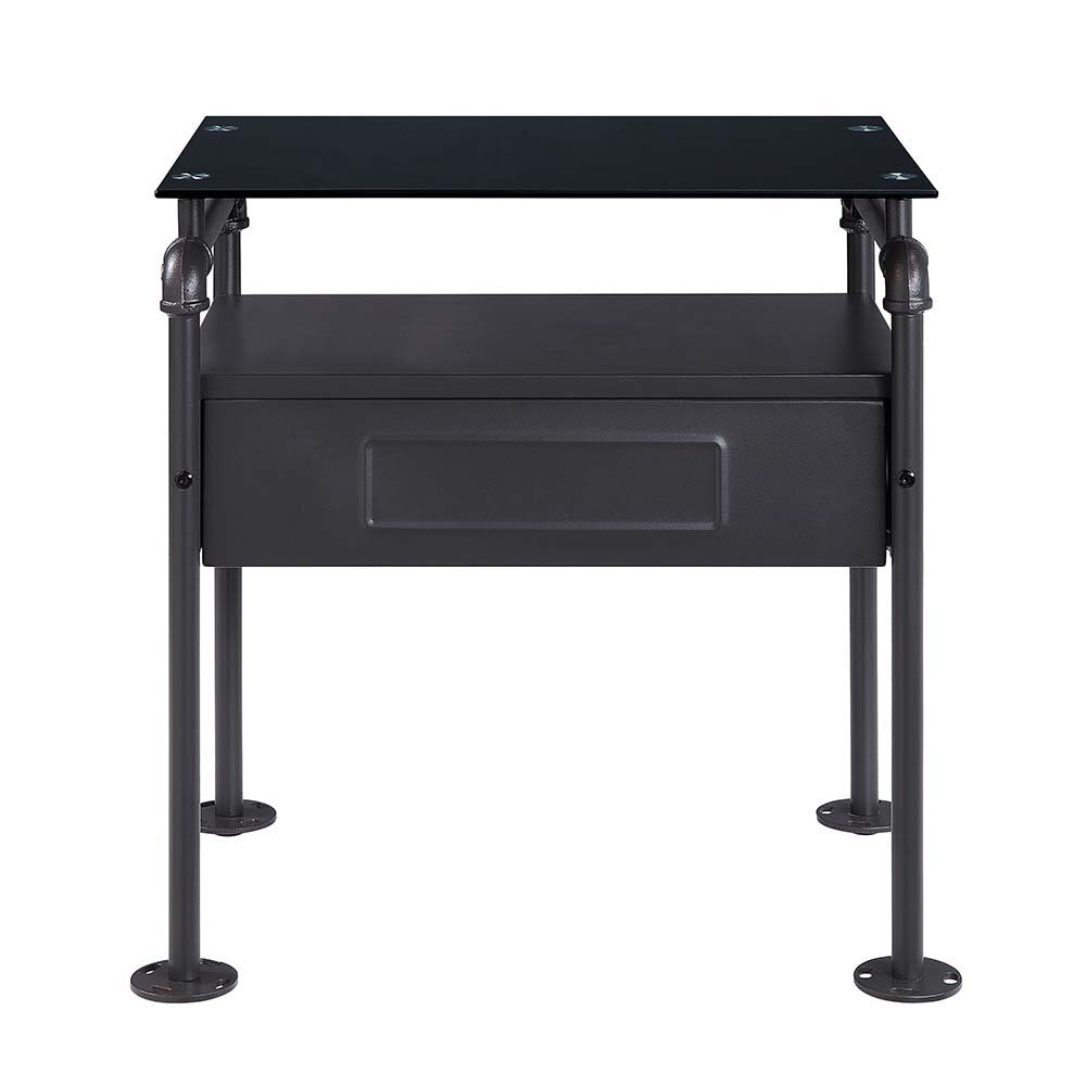 Nicipolis - Nightstand - Glass & Sandy Gray - Urban Living Furniture (Los Angeles, CA)