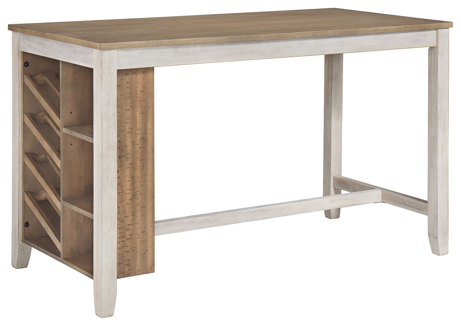 Skempton - White - Rectangular Counter Table With Storage - Urban Living Furniture (Los Angeles, CA)