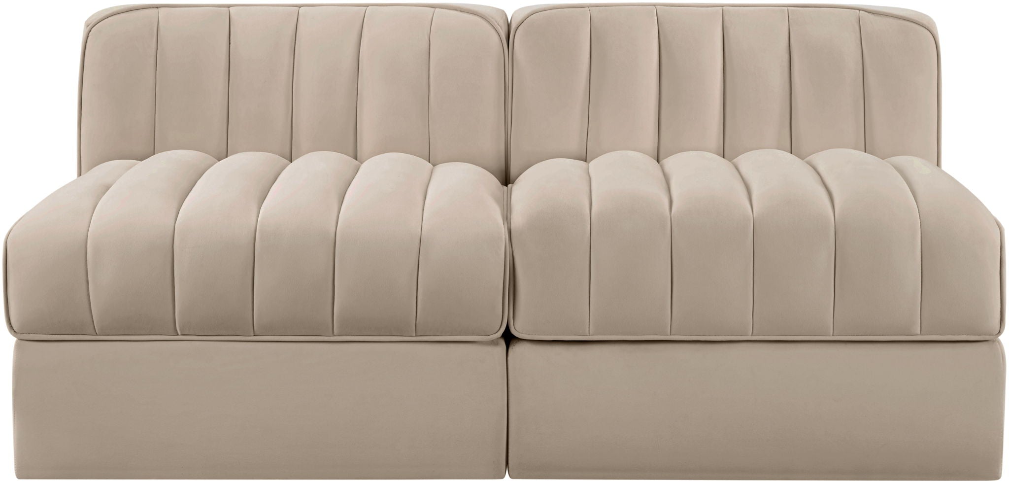 Rummi - Velvet Performance Fabric Upholstered 2 Piece Modular Armless Loveseat - Urban Living Furniture (Los Angeles, CA)