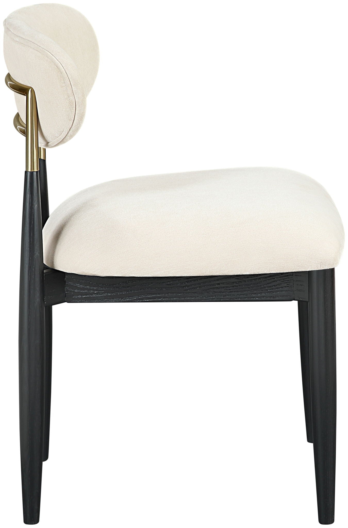 Riccio - Fabric Dining Side Chair (Set of 2) - Black And Gold Frame