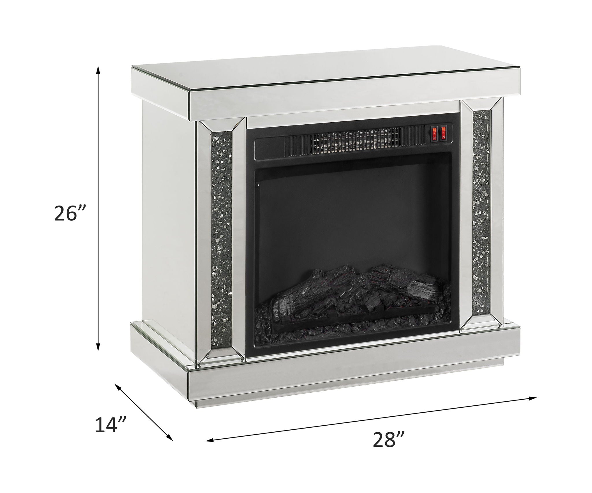 Noralie - Fireplace - Mirrored & Faux Diamonds - Urban Living Furniture (Los Angeles, CA)