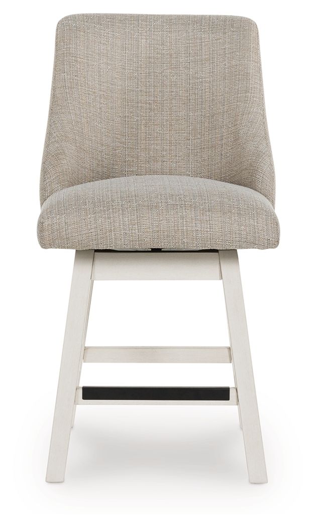 Robbinsdale - Antique White - Upholstered Swivel Curved Back Barstool (Set of 2) - Urban Living Furniture (Los Angeles, CA)
