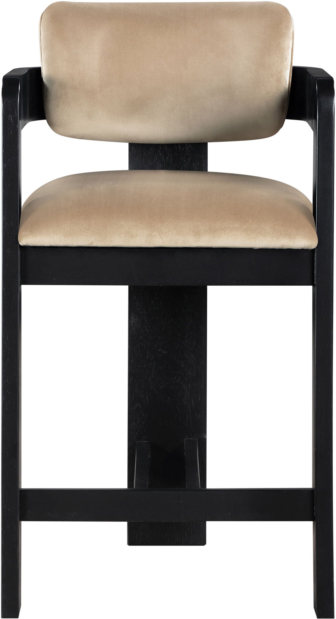 Sacha - Velvet Stool With Black Base - Urban Living Furniture (Los Angeles, CA)