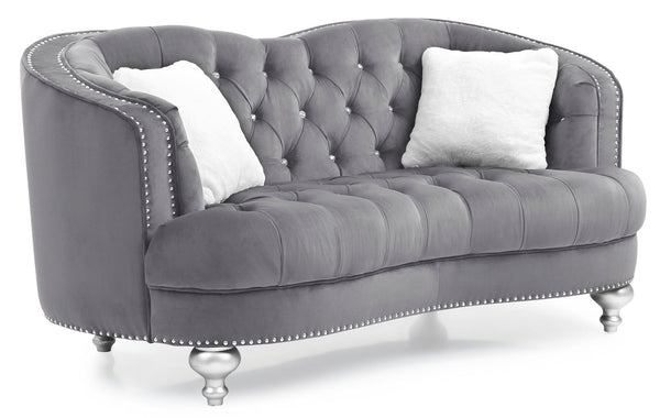 Charming Traditional Loveseat - Gray