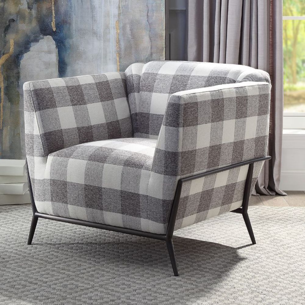 Niamey II - Accent Chair - Pattern Fabric & Metal Frame Black - Urban Living Furniture (Los Angeles, CA)