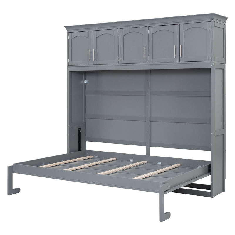 Murphy Modern Bed With Top Cabinets For Space Saving And Comfort