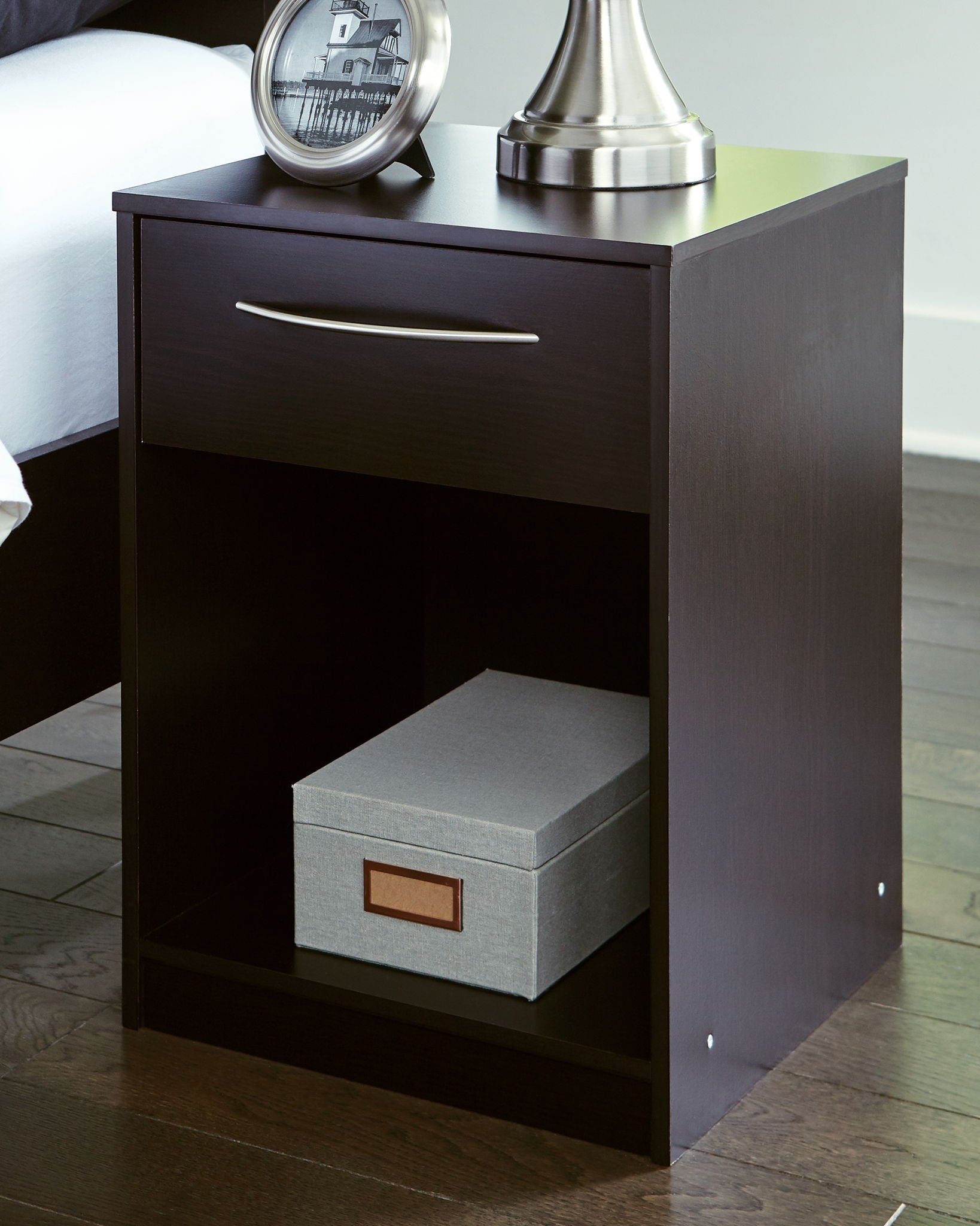 Finch - Black - One Drawer Night Stand - Urban Living Furniture (Los Angeles, CA)