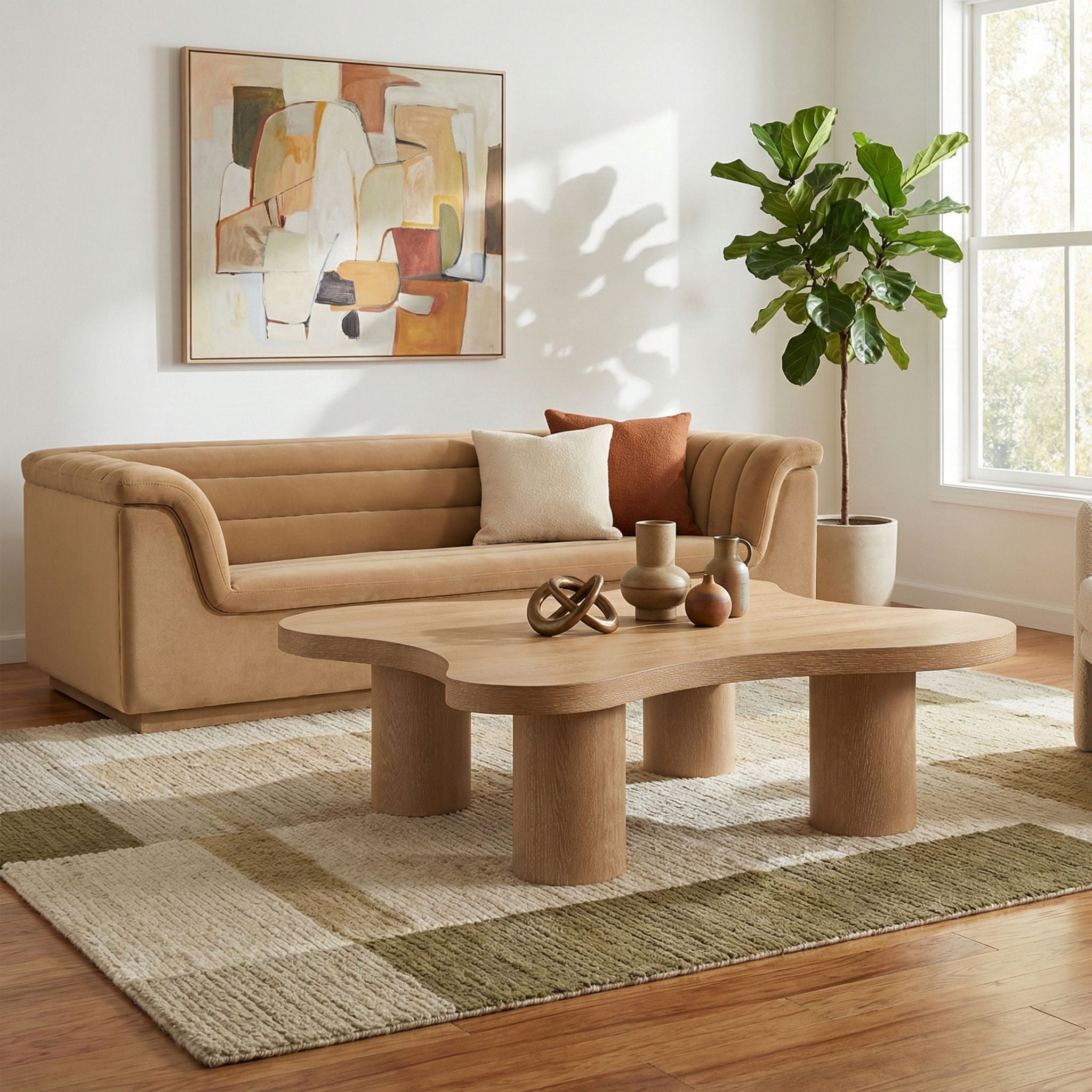 Cove - 48" Oak Veneer And Solid Wood Coffee Table - Urban Living Furniture (Los Angeles, CA)