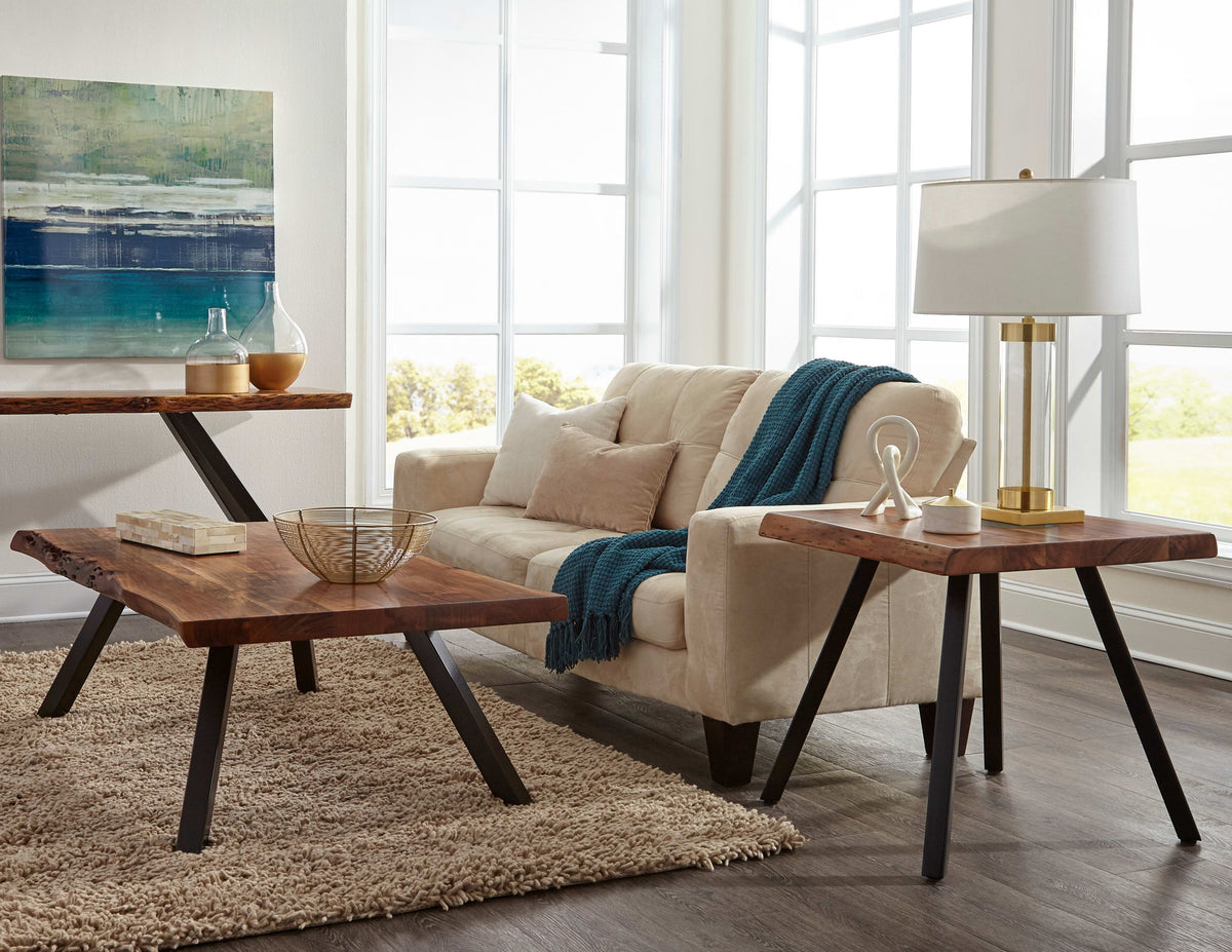 Reese - Live Edge Solid Wood Metal Leg Table