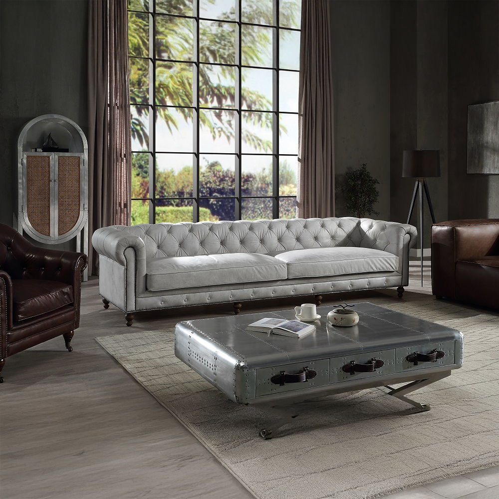 Ofer - Sofa - Vintage White Top Grain Leather - Urban Living Furniture (Los Angeles, CA)