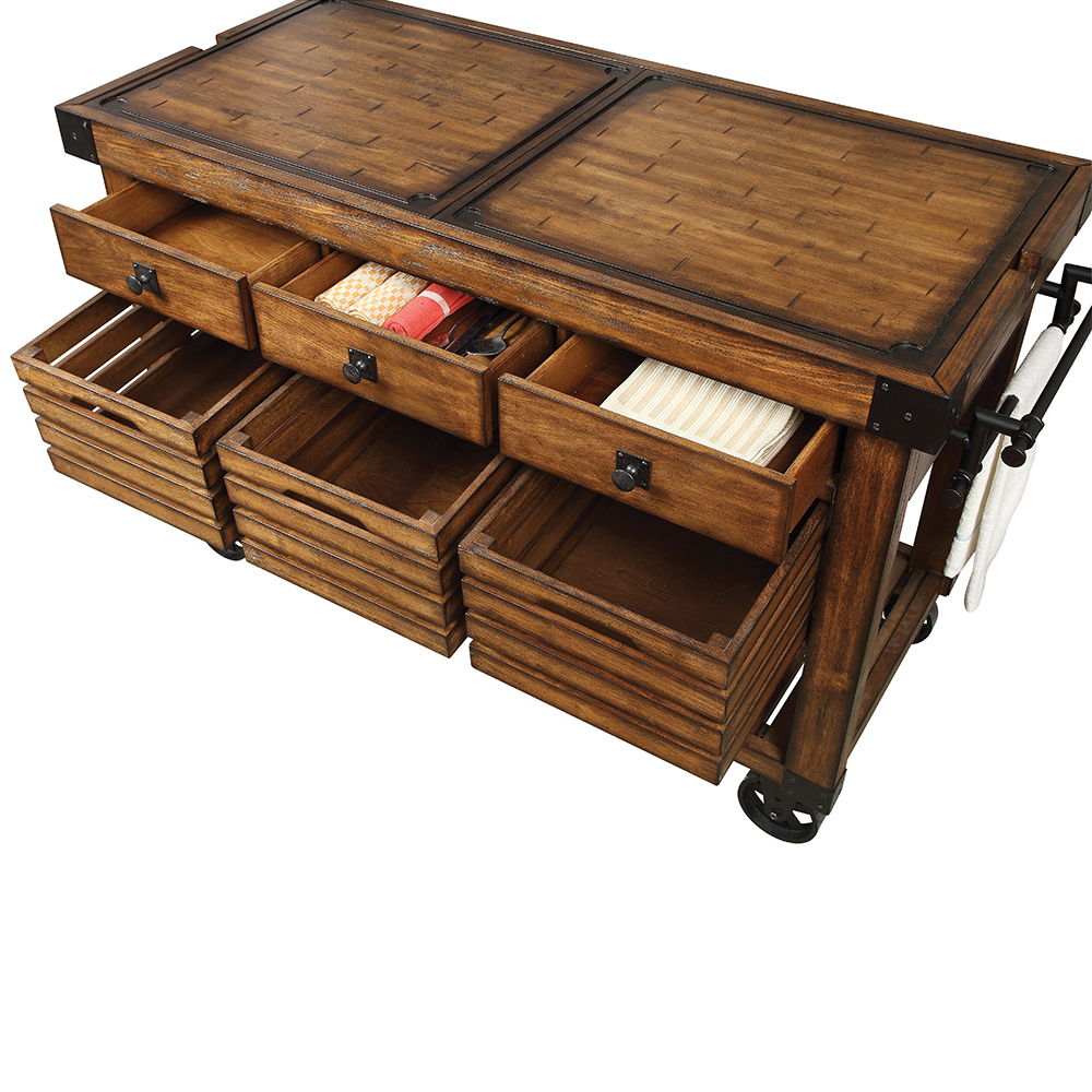 Kaif - Kitchen Cart - Distressed Chestnut - Urban Living Furniture (Los Angeles, CA)
