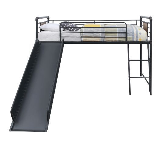 Cordelia - Twin Loft Bed - Antique Oak, Sandy Black & Dark Bronze Hand-Brushed Finish - 49" - Urban Living Furniture (Los Angeles, CA)