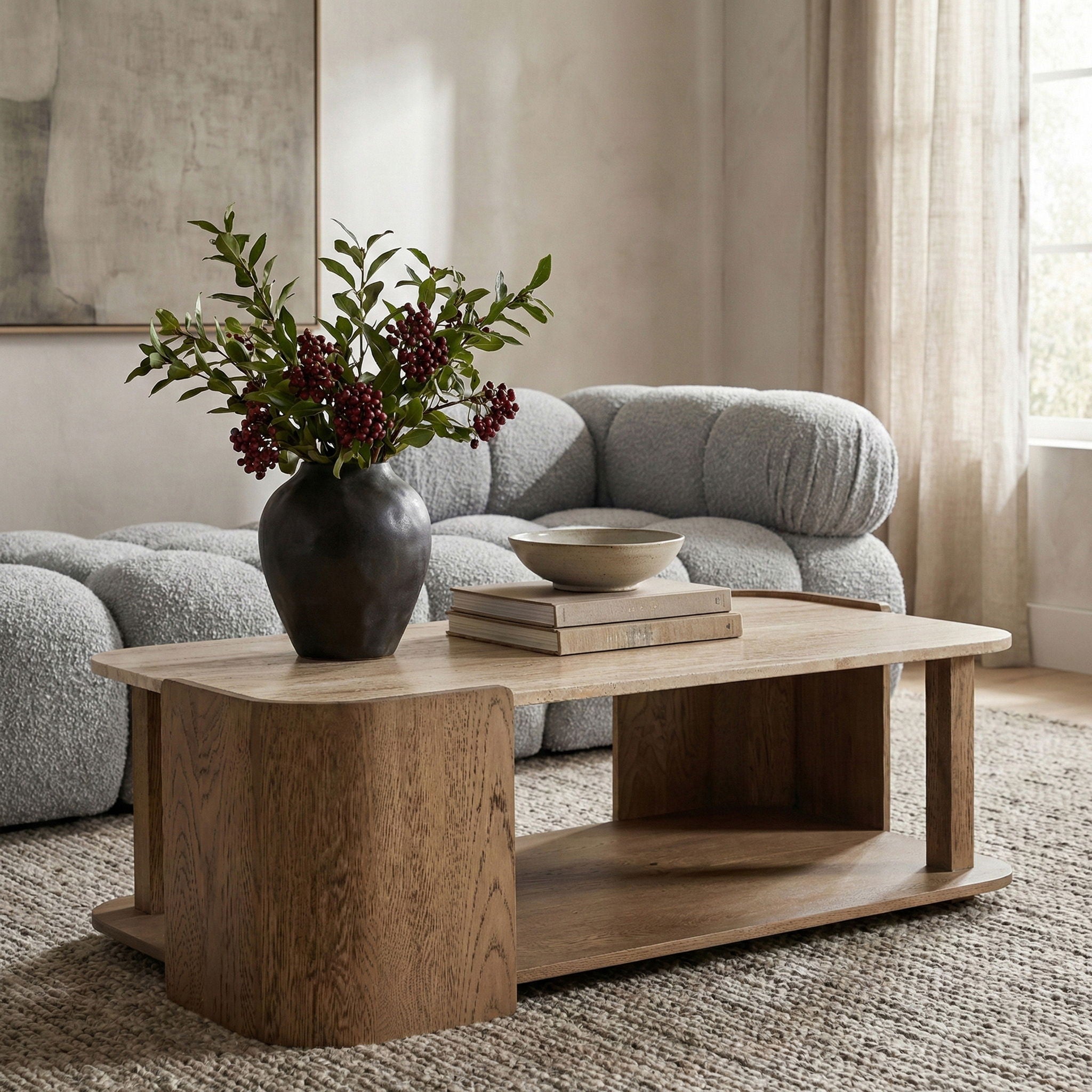 Calabria - Marble And Oak Wood Table - Urban Living Furniture (Los Angeles, CA)