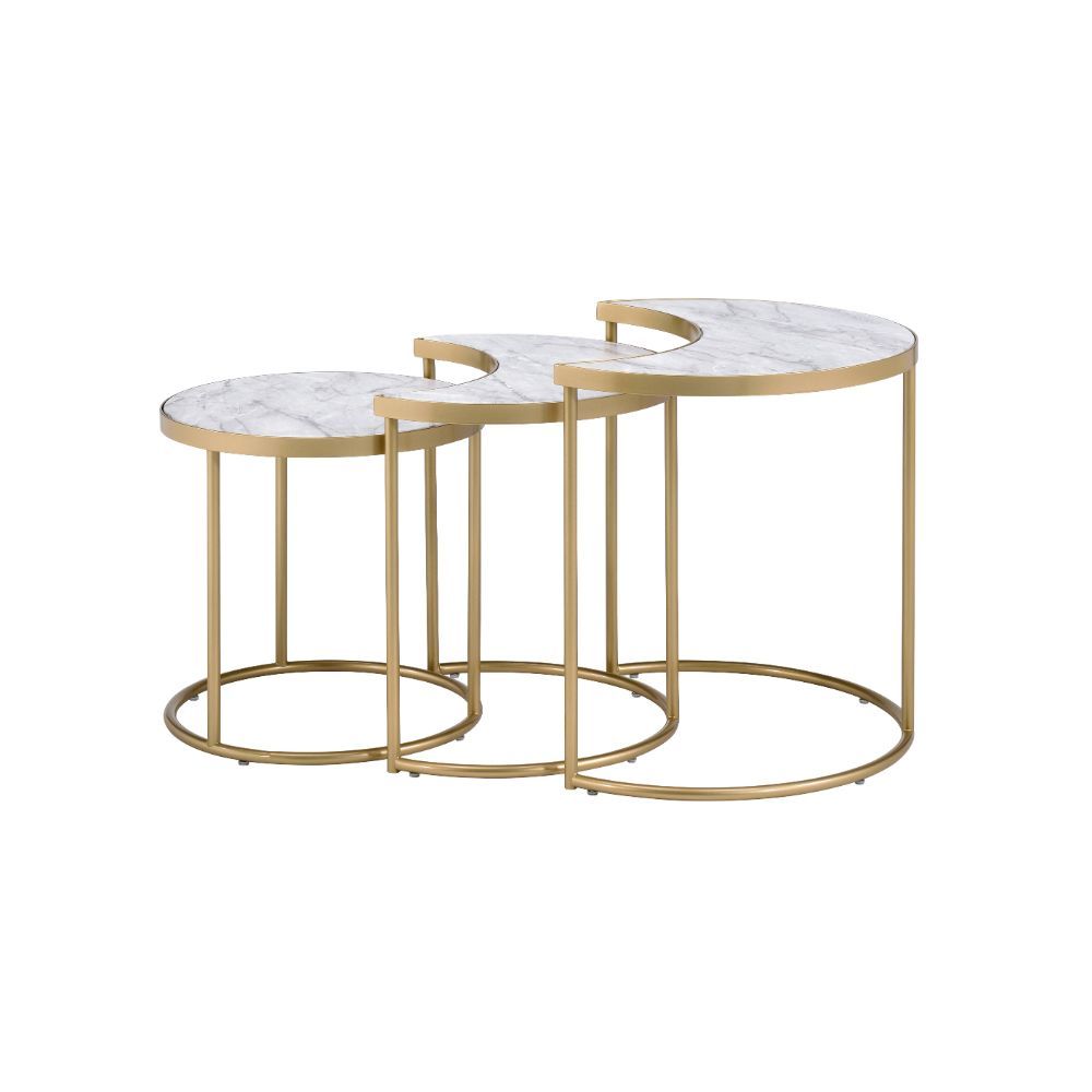 Anpay Coffee Table - Faux Marble & Gold - Urban Living Furniture (Los Angeles, CA)