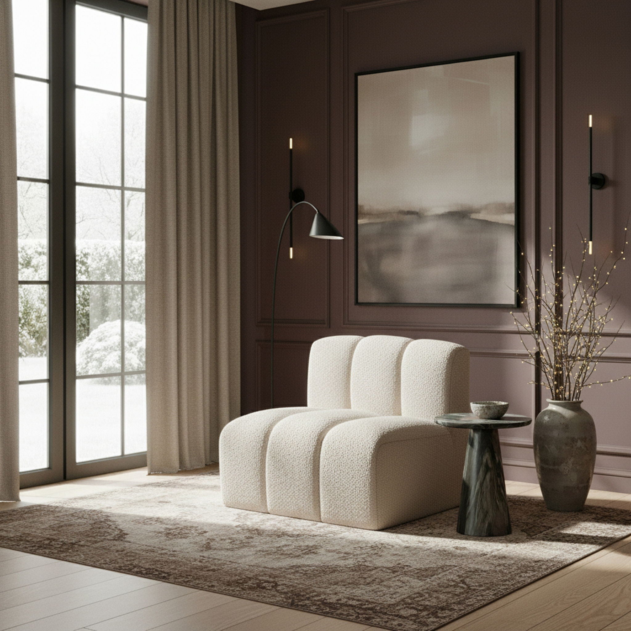Arc - Boucle Fabric Straight Chair - Urban Living Furniture (Los Angeles, CA)