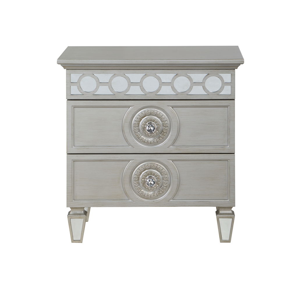 Varian - Nightstand - Silver & Mirrored - Urban Living Furniture (Los Angeles, CA)
