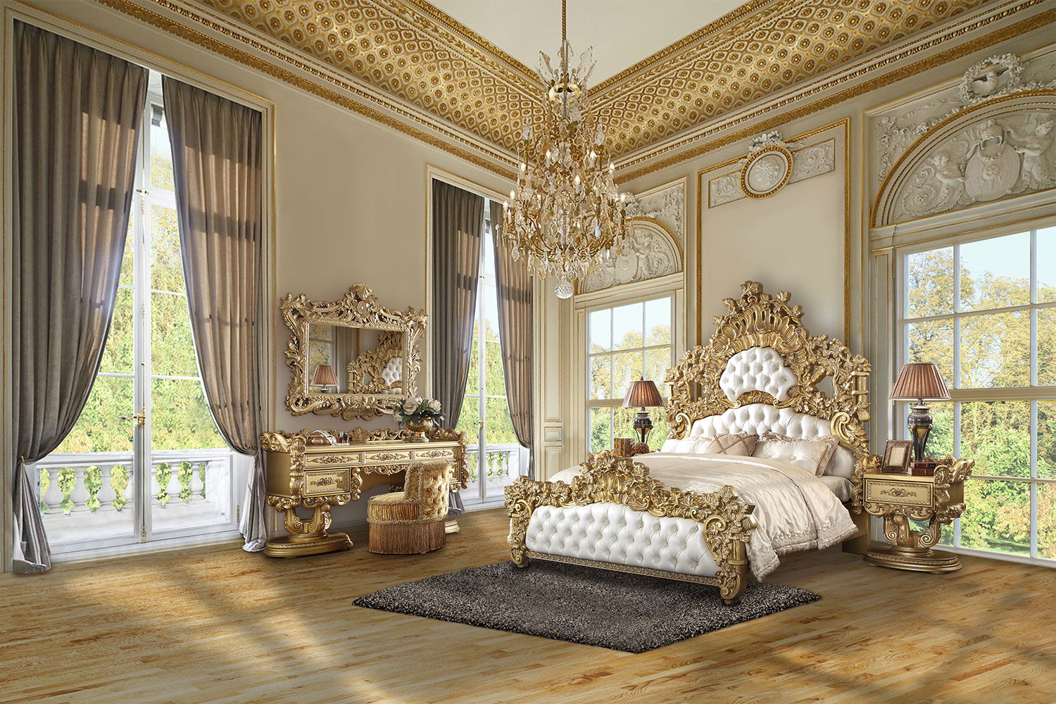 Bernadette - Stool - Gold Velvet - Urban Living Furniture (Los Angeles, CA)
